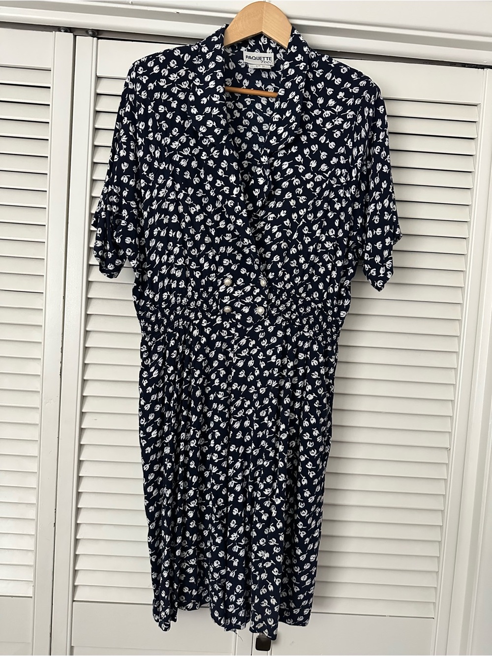 Vintage EUC PAQUETTE TOO! Navy and White Floral Midi Romper